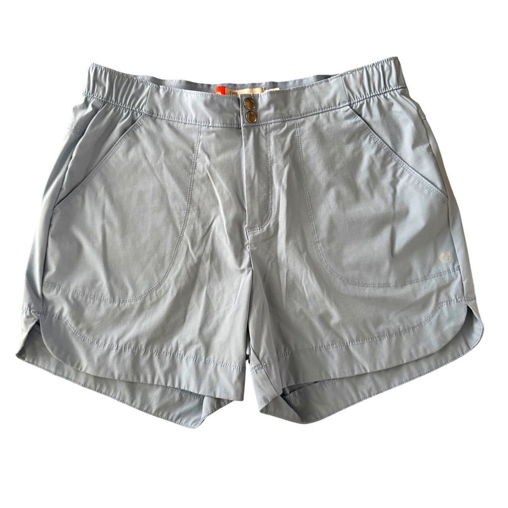 The American Outdoorsman Womens Gorpcore Hiking Shorts 5" L Blue Utility Stretch - Picture 2 of 9